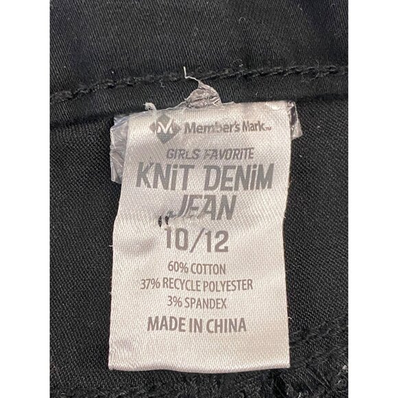 Member's Mark Girls Black Skinny Jeans With Sequined Front Pockets, Size: 10/12 - Picture 8 of 8